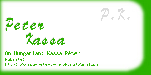 peter kassa business card